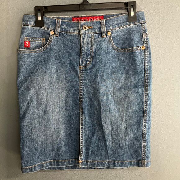 Vintage guess denim skirt front slit size 27 - Picture 1 of 6